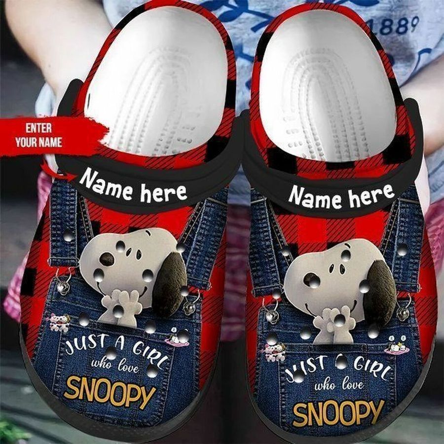 Just A Girl Who Love Snoopy Custom Name Crocs Crocband Clog Comfortable Water Shoes