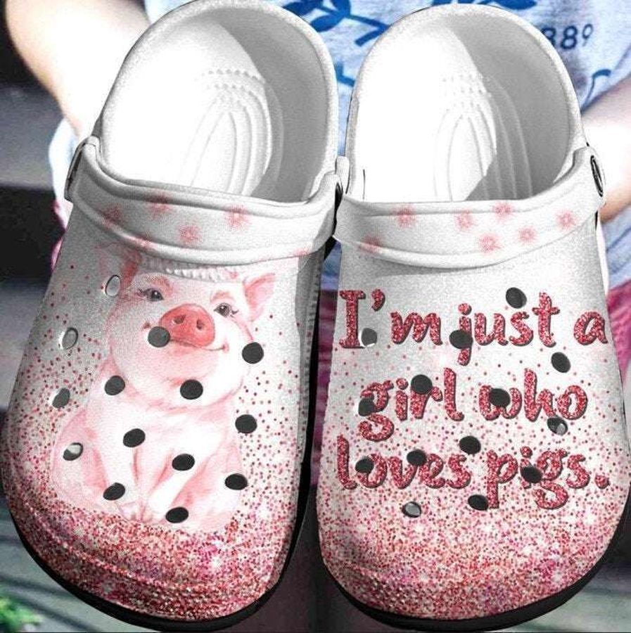 Just A Girl Who Loves Pigs Rubber Crocs Crocband Clogs, Comfy Footwear Tl97