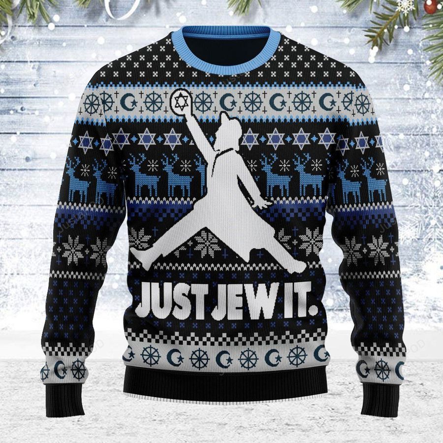Just Jew It Ugly Christmas Sweater All Over Print Sweatshirt