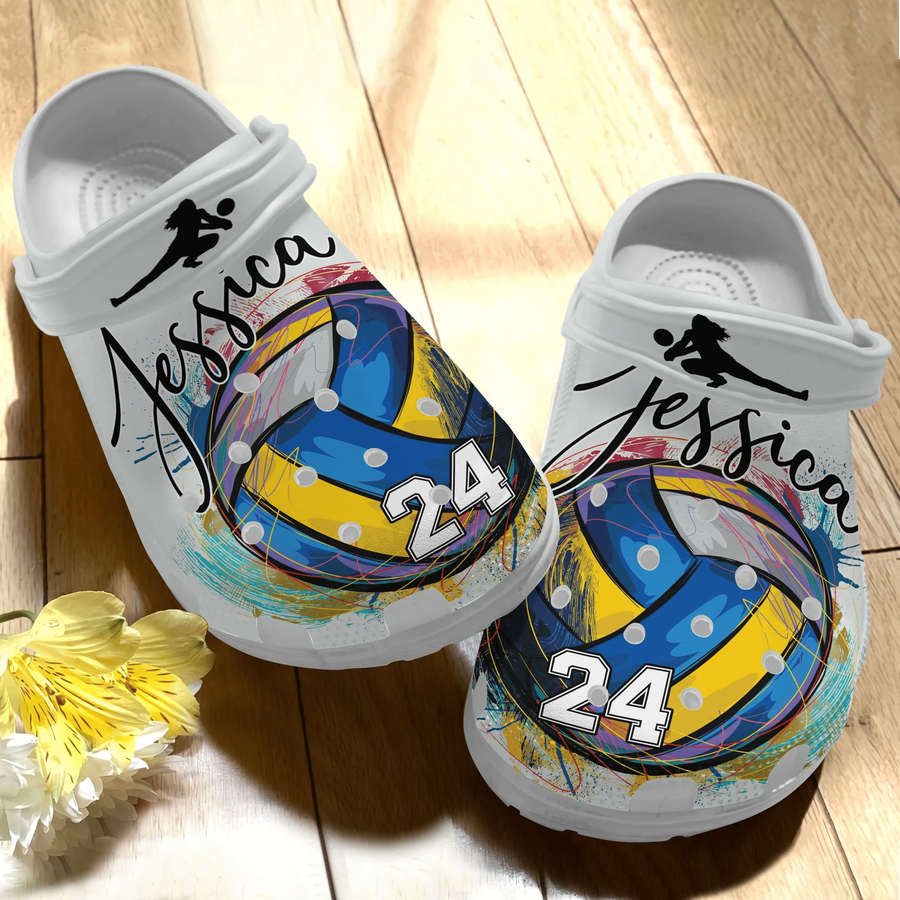 Just Love Volleyball Shoes Clog - Volleyball Ball Crocs Crocbland Clog Birthday Gift For Woman Girl.png