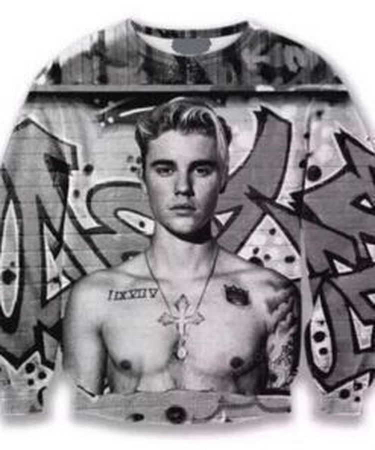 Justin Bieber Ugly Christmas Sweater All Over Print Sweatshirt Ugly