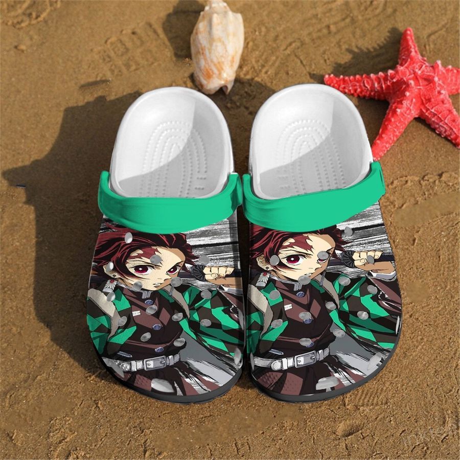 Kamado Tanjiro Anime Pattern Crocs Crocband Clog Comfortable Water Shoes