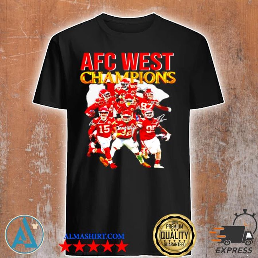 Kansas City Chiefs AFC west champions signatures shirt