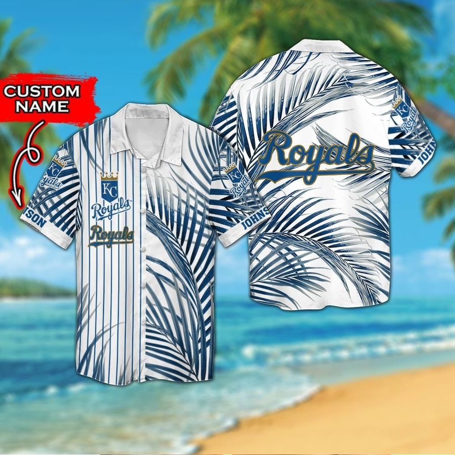 Kansas City Royals Custom Personalized Short Sleeve Button Up Tropical Aloha Hawaiian Shirts For Men Women