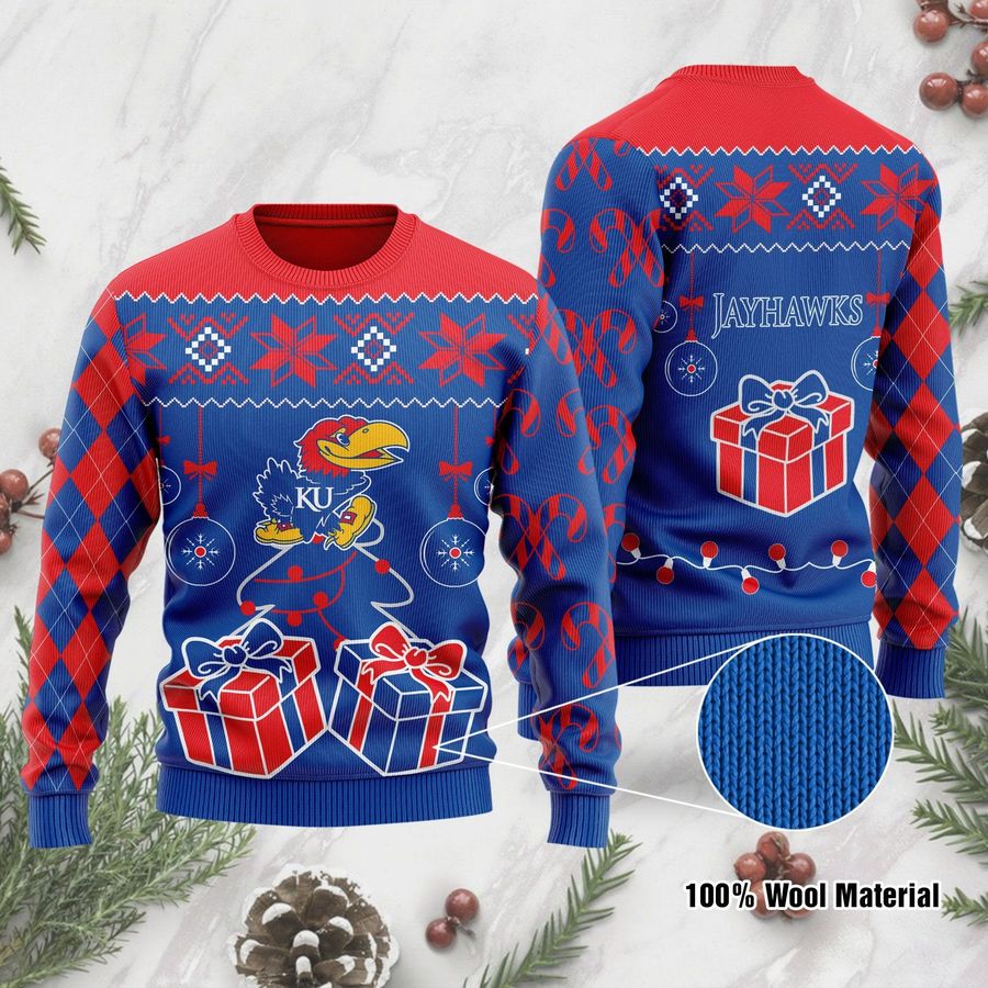 Kansas Jayhawks Funny Ugly Christmas Sweater Ugly Sweater Christmas Sweaters