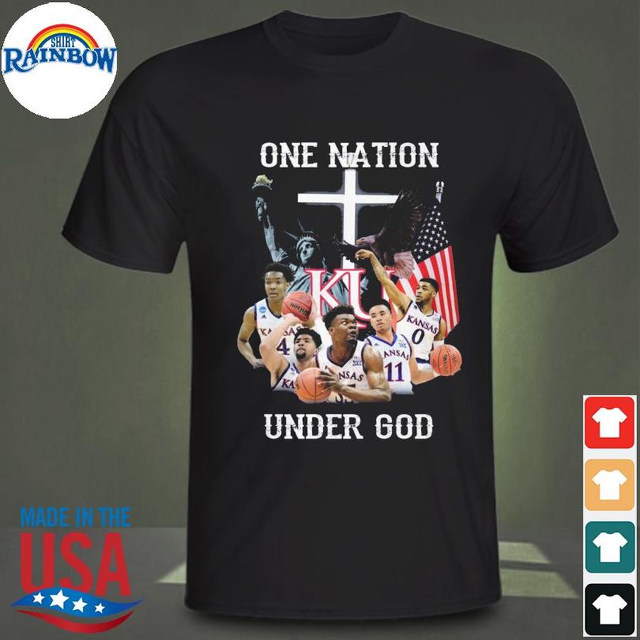 Kansas Jayhawks one nation under god American flag shirt