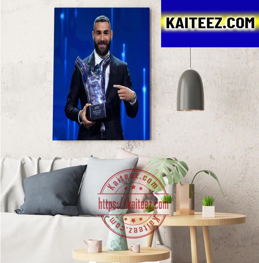 Karim Benzema 2021 2022 UEFA Mens Player Of The Year ArtDecor Poster Canvas