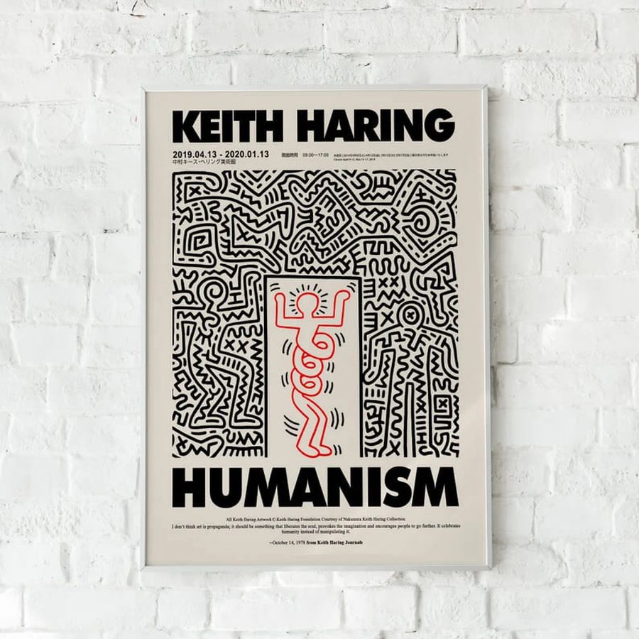 Keith Haring Humanism, Poster Decor, Wall Poster Poster