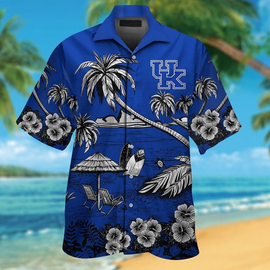 Kentucky Wildcats Short Sleeve Button Up Tropical Aloha Hawaiian Shirts For Men Women