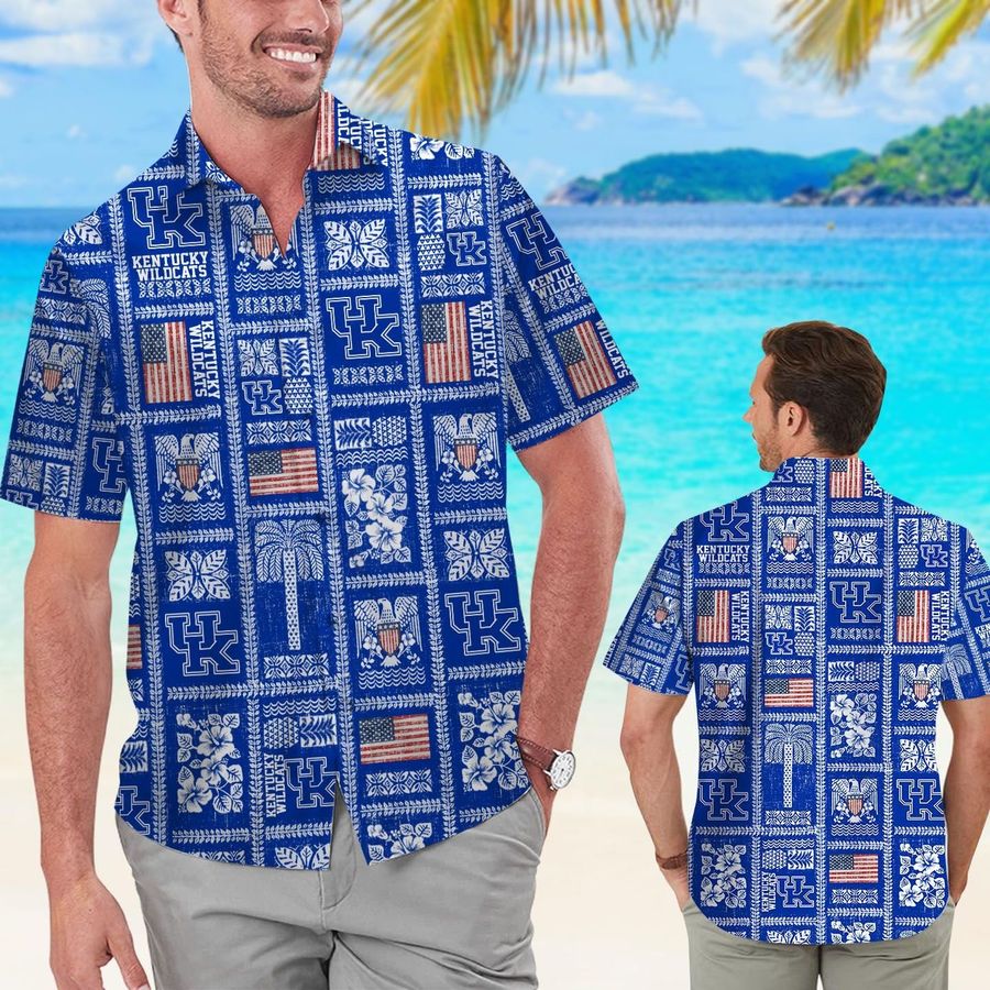Kentucky Wildcats Summer Commemorative Short Sleeve Button Up Tropical Aloha Hawaiian Shirts For Men Women University Of Kentucky