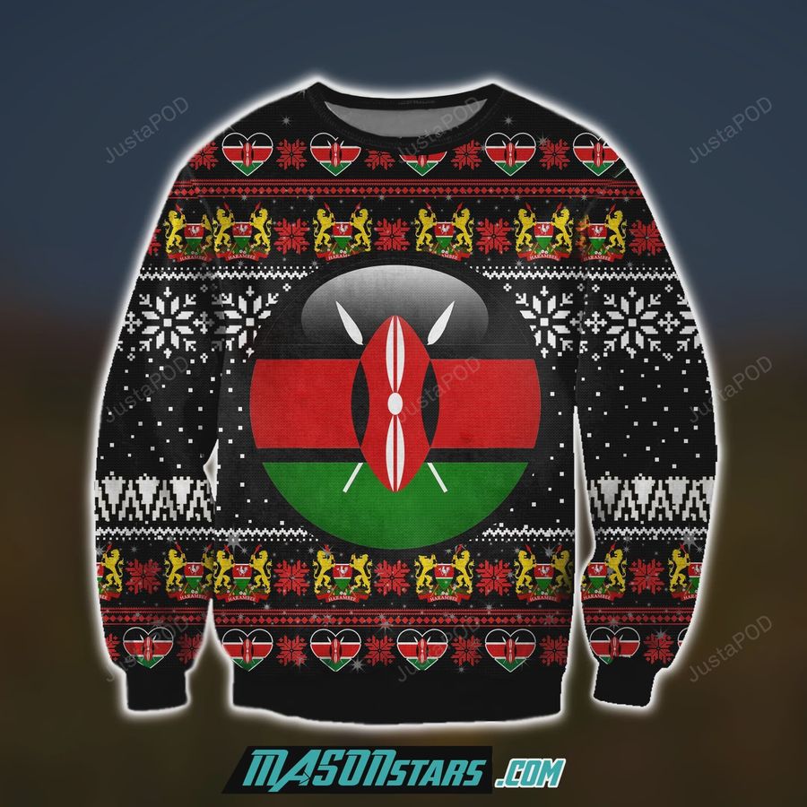 Kenya 3D Print Knitting Pattern Ugly Christmas Sweater Ugly Sweater