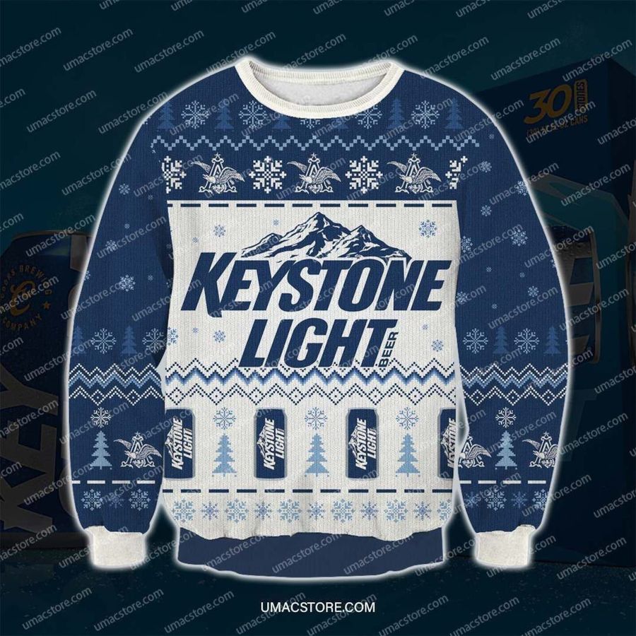 Keystone Light Ugly Christmas Sweater All Over Print Sweatshirt Ugly