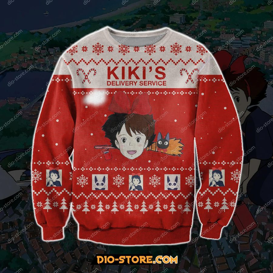 Kikis Delivery Service 3D Print Ugly Christmas Sweater Hoodie All Over Printed Cint10105, All Over Print, 3D Tshirt, Hoodie, Sweatshirt, Long Sleeve