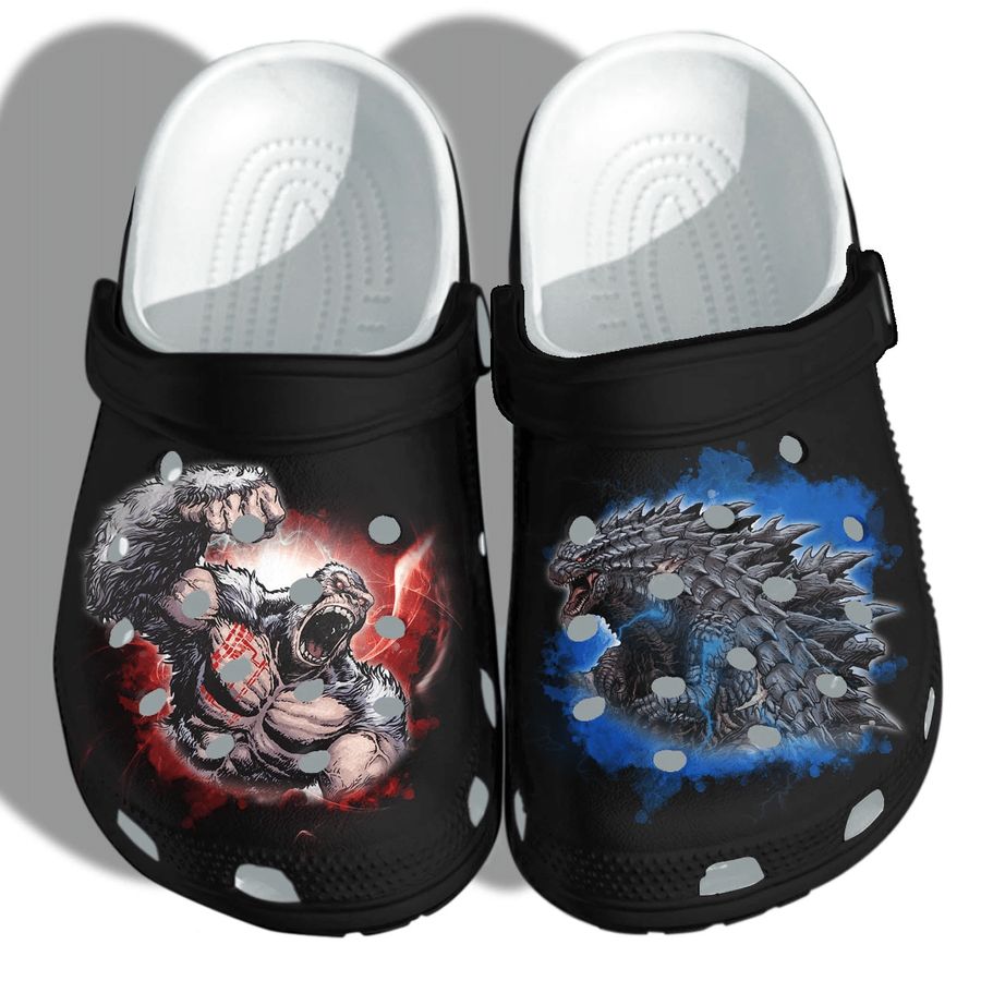 King Monster Godzilla Kong Monster Shoes Crocs Funny For Men Women