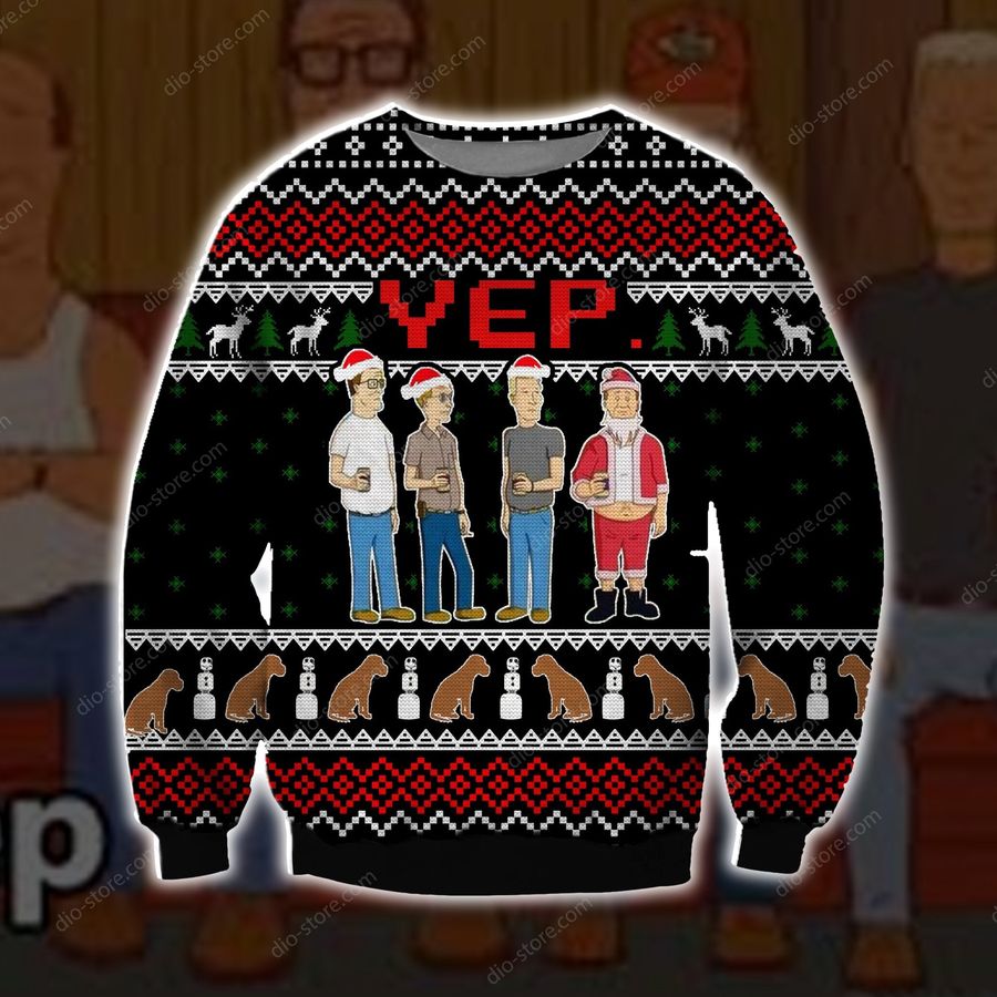 King Of The Hill Knitting Pattern 3D Print Ugly Christmas Sweater Hoodie All Over Printed Cint10639, All Over Print, 3D Tshirt, Hoodie, Sweatshirt