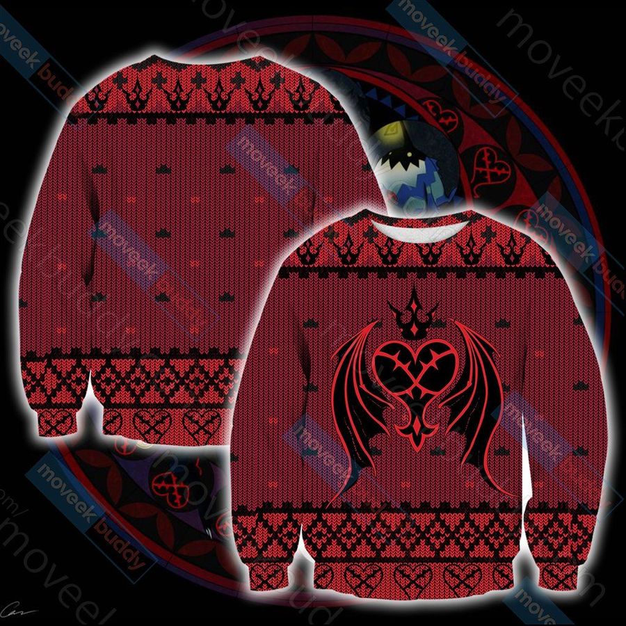 Kingdom Hearts Heartless Symbol Ugly Christmas Sweater, All Over Print Sweatshirt, Ugly Sweater, Christmas Sweaters, Hoodie, Sweater