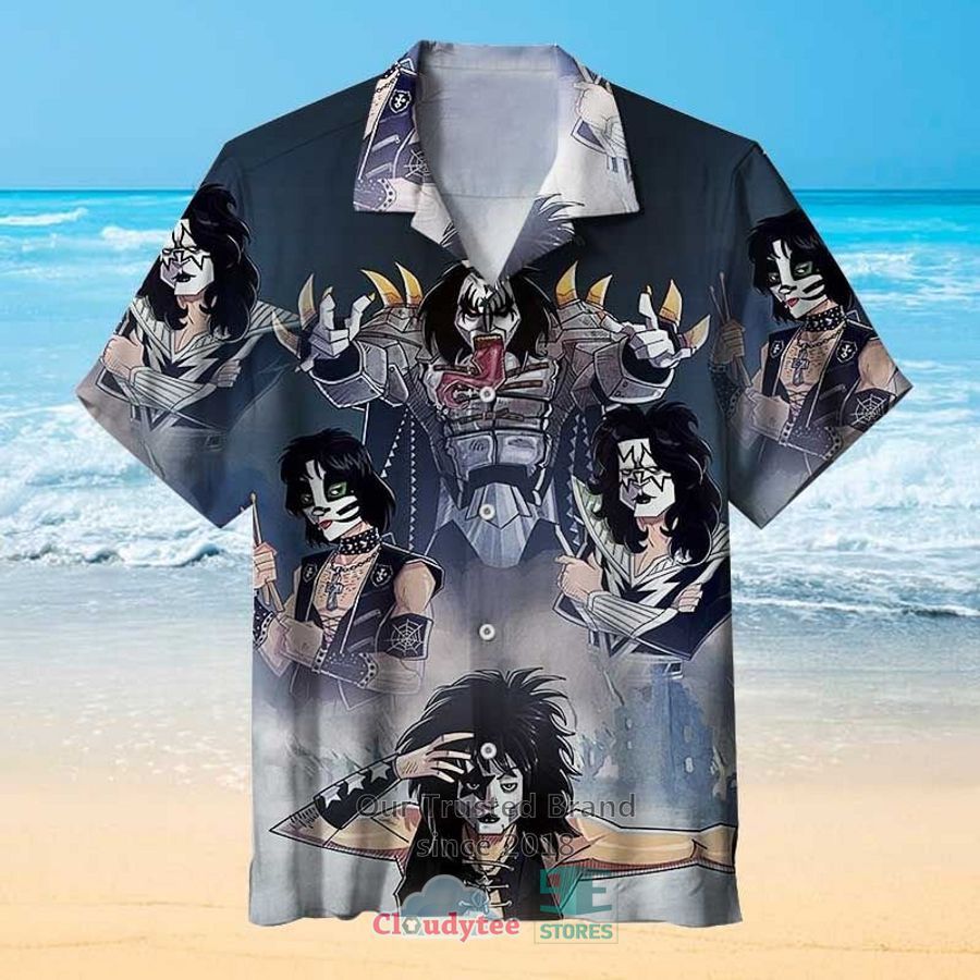 Kiss Band cartoon black Hawaiian Shirt – LIMITED EDITION