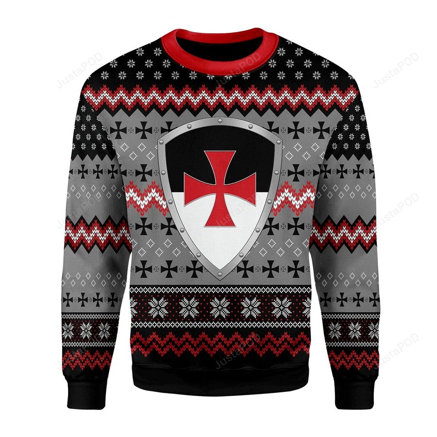 Knight Templar Ugly Christmas Sweater All Over Print Sweatshirt Ugly