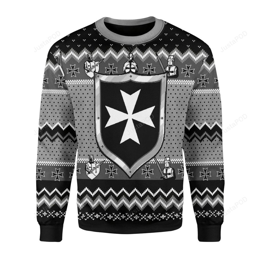 Knights Hospitalle Ugly Christmas Sweater, All Over Print Sweatshirt, Ugly Sweater, Christmas Sweaters, Hoodie, Sweater