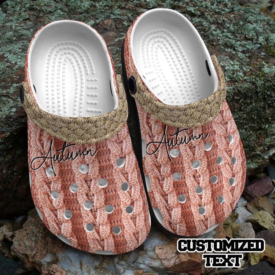 Knitting Personalized Clog Custom Crocs Comfortablefashion Style Comfortable For Women Men Kid Print 3D Pink