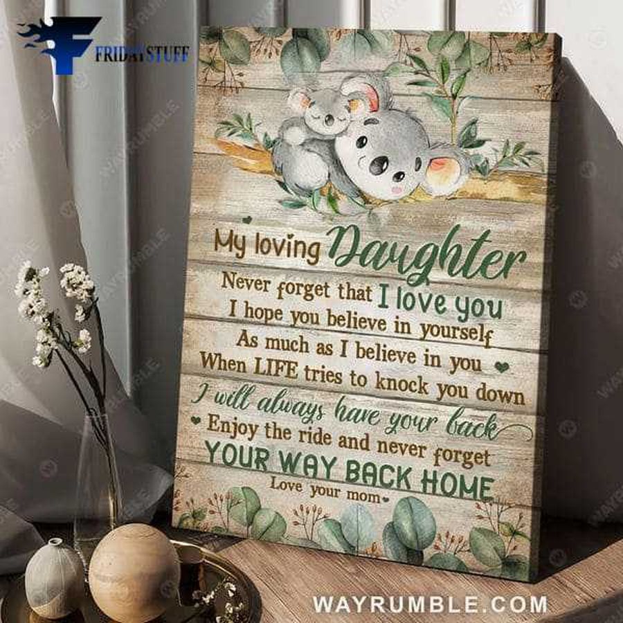 Koala Poster, Mom And Daughter, My Loving Daughter, Never Forget That, I Love You Poster