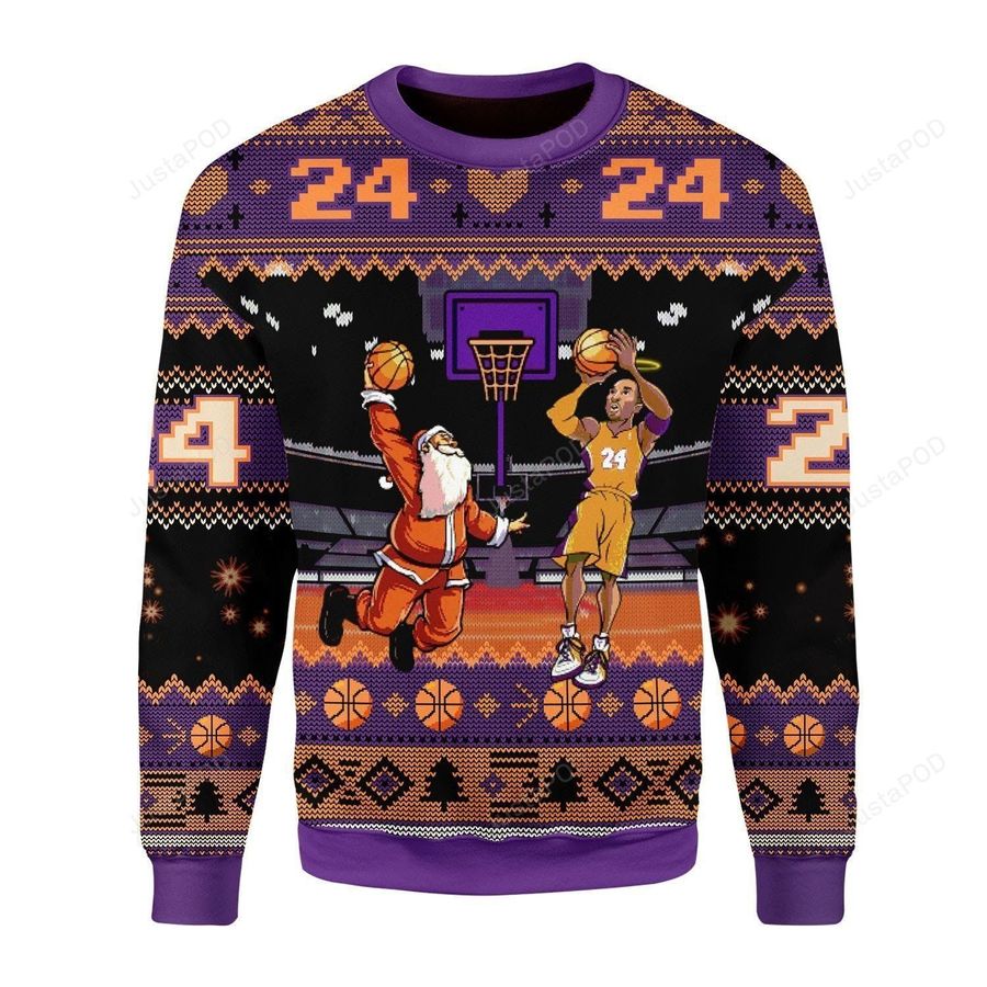 Kobe Bryan Santa Ugly Christmas Sweater All Over Print Sweatshirt