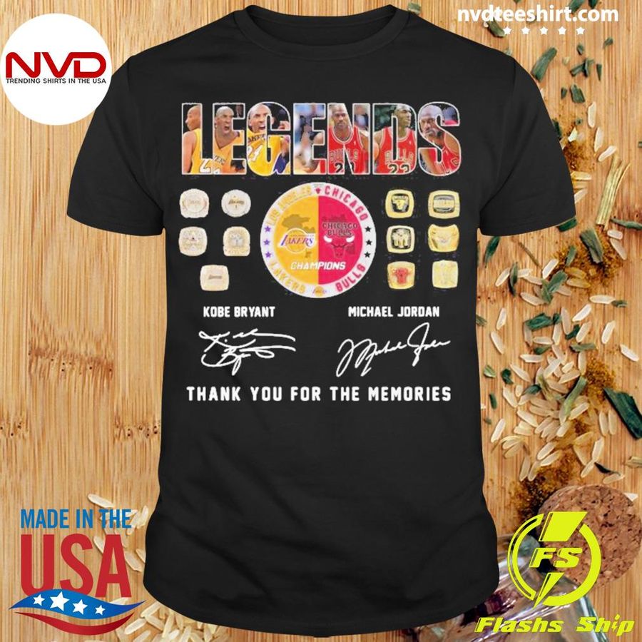 Kobe Bryant Michael Jordan Legends Thank You Signatures 2022 Shirt