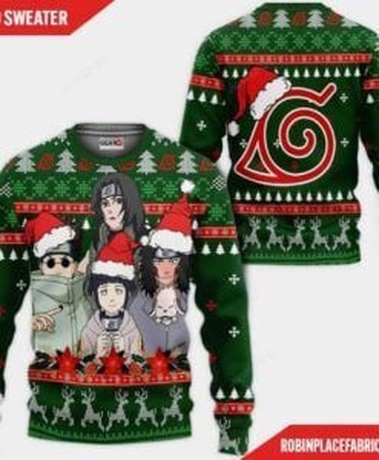 Konoha Team Naruto Ugly Christmas Sweater All Over Print Sweatshirt