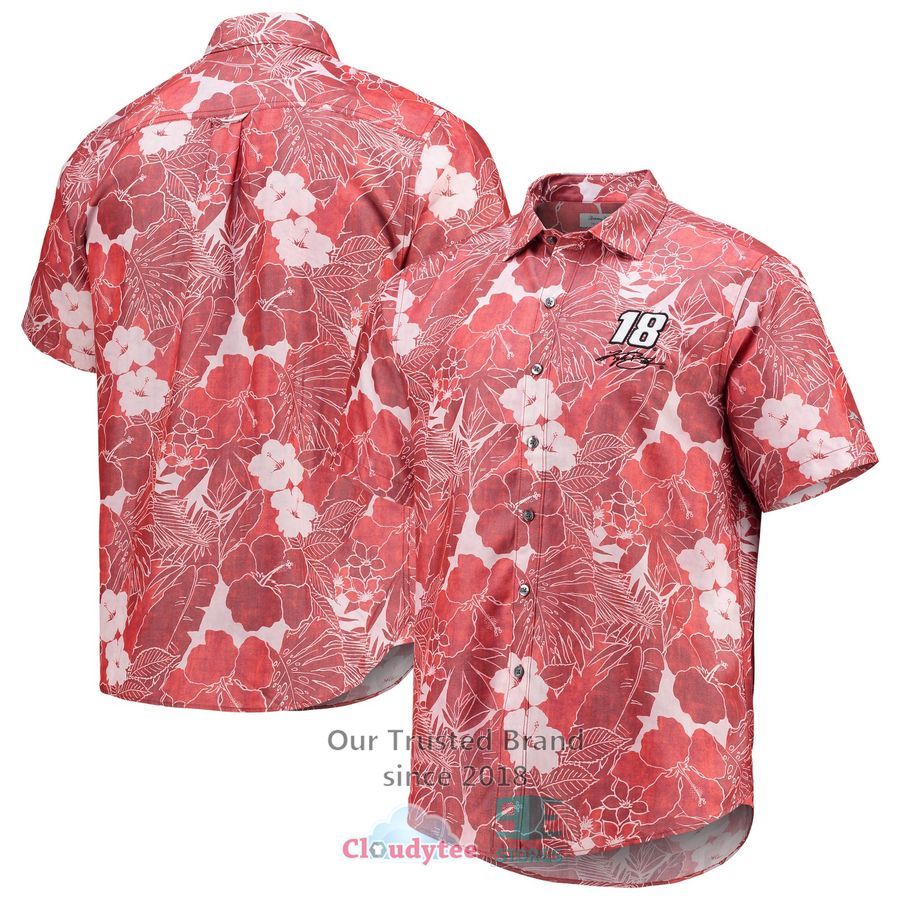 Kyle Busch Tommy Bahama Coconut Point Playa Flora Camp Red Hawaiian Shirt – LIMITED EDITION