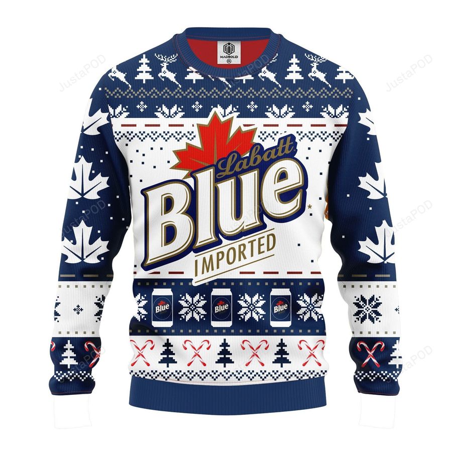 Labatt Blue Ugly Christmas Sweater All Over Print Sweatshirt Ugly