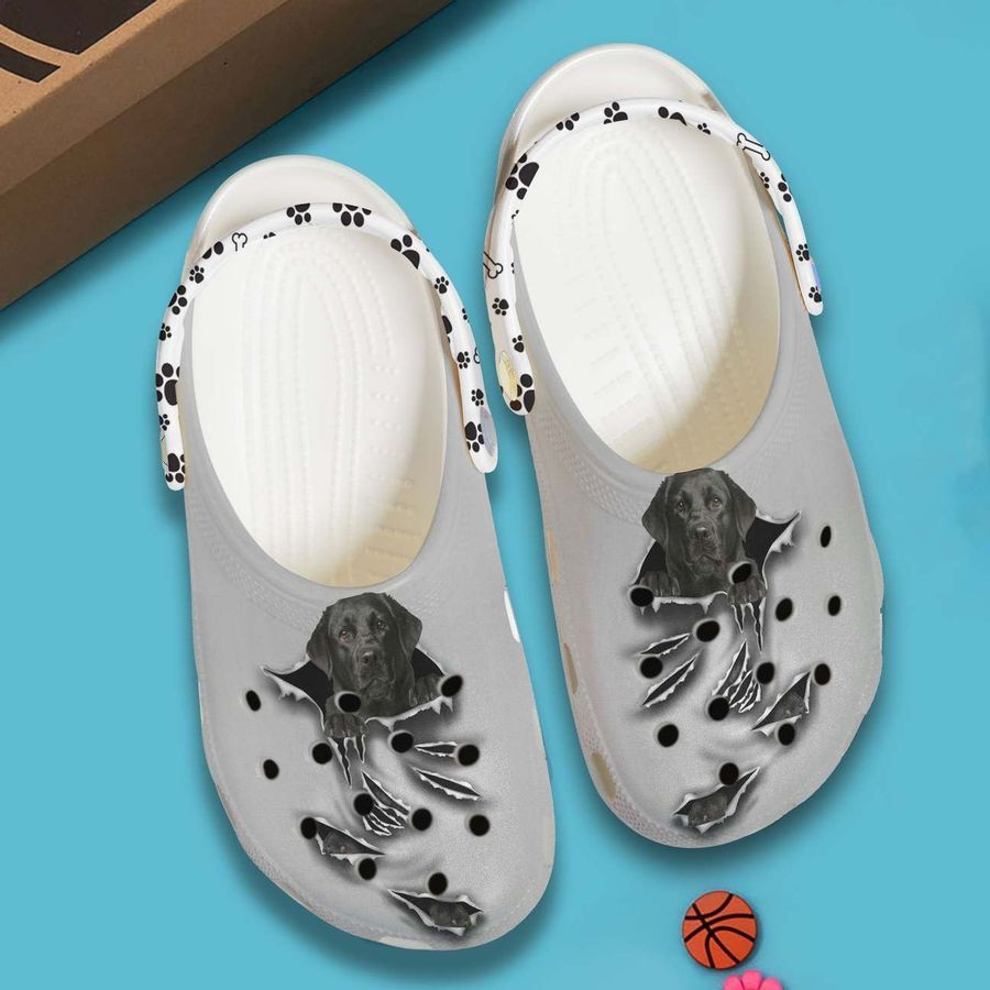 Labrador Personalized Clog Custom Crocs Comfortablefashion Style Comfortable For Women Men Kid Print 3D Grey Scratch