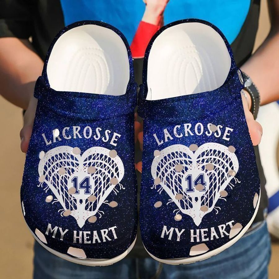 Lacrosse 14 Love Heart Crocs Crocband Clogs, Comfy Footwear