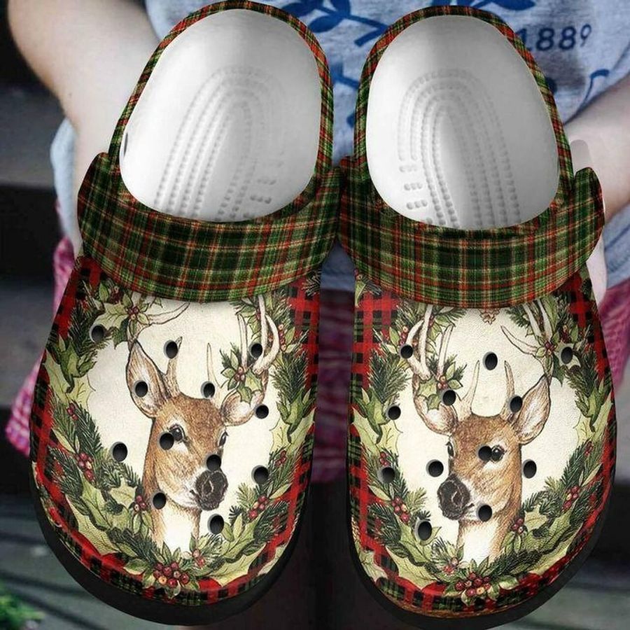 Lady Deer Flower 102 Gift For Lover Rubber Crocs Crocband Clogs, Comfy Footwear
