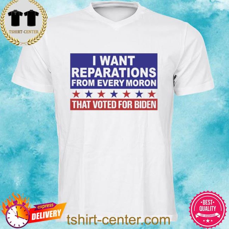 Lady Nancy Ultra Maga Nancymagamonkey I Want Reparations From Every Moron That Voted For Biden Shirt