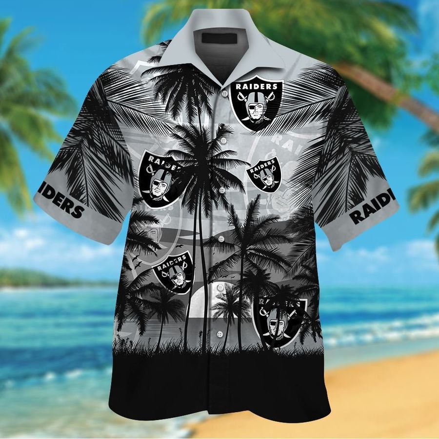 Las Vegas Raiders Short Sleeve Button Up Tropical Aloha Hawaiian Shirts For Men Women Shirt