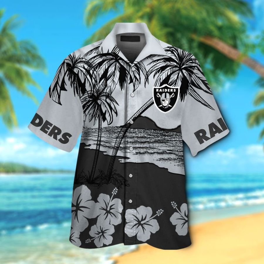 Las Vegas Raiders Short Sleeve Button Up Tropical Aloha Hawaiian Shirts For Men Women