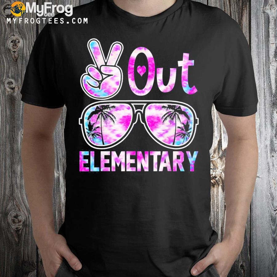 Last day of school peace out elementary teacher tie dye shirt