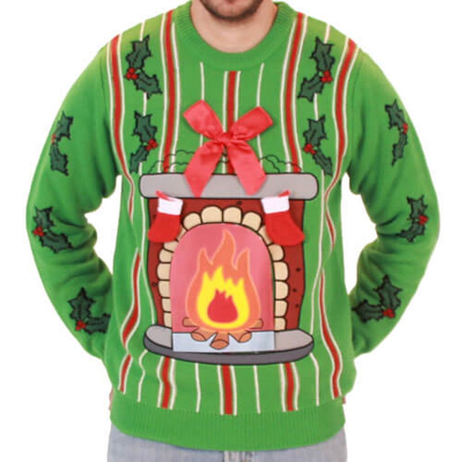 Led Fireplace Ugly Christmas Sweater - 1329