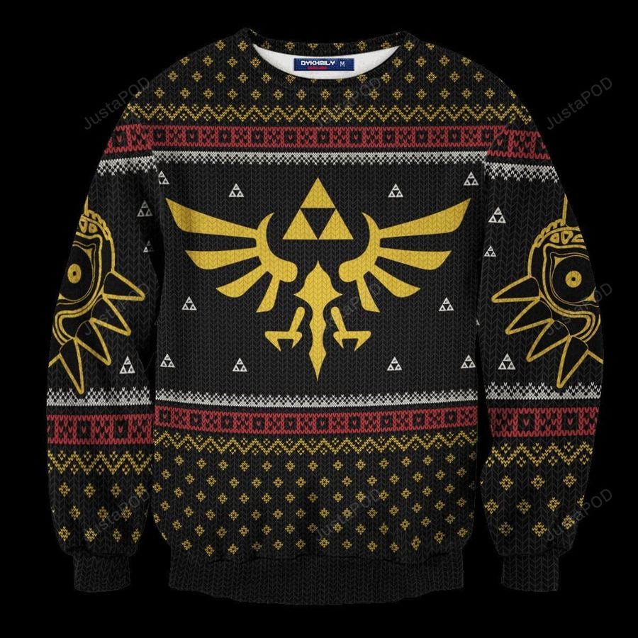 Legend of Zelda Triforce Ugly Christmas Sweater, All Over Print Sweatshirt, Ugly Sweater, Christmas Sweaters, Hoodie, Sweater