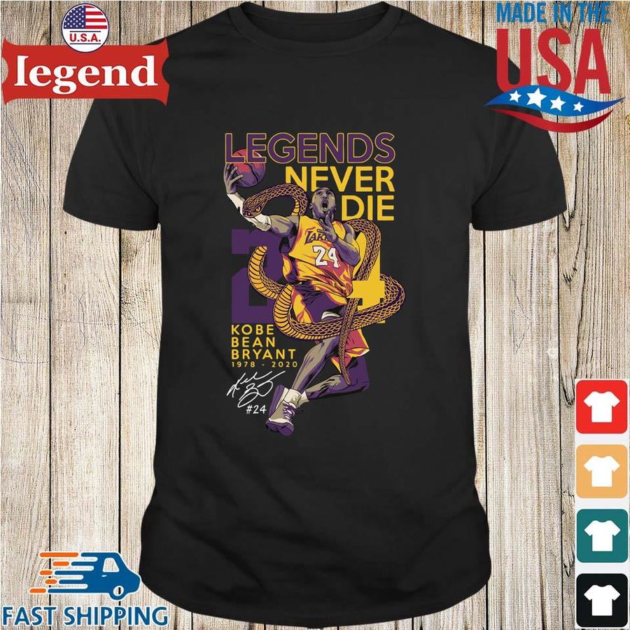 Legends never die 24 Kobe Bean Bryant 1978 2020 signature shirt