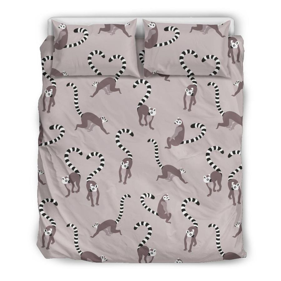 Lemur Pattern Print Duvet Cover Bedding Set
