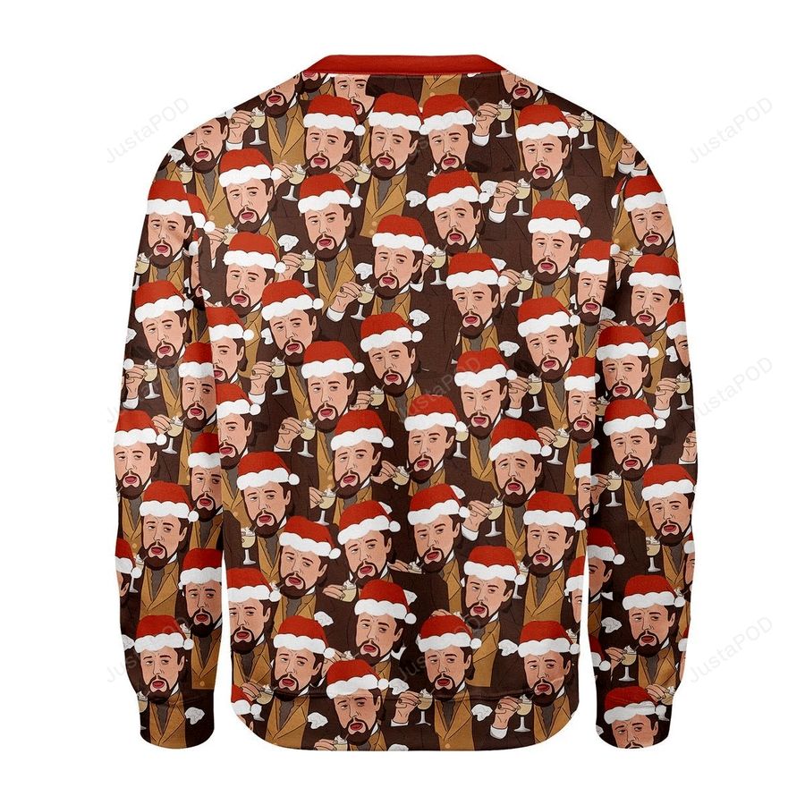 Leo Laughing Meme Ugly Christmas Sweater All Over Print Sweatshirt