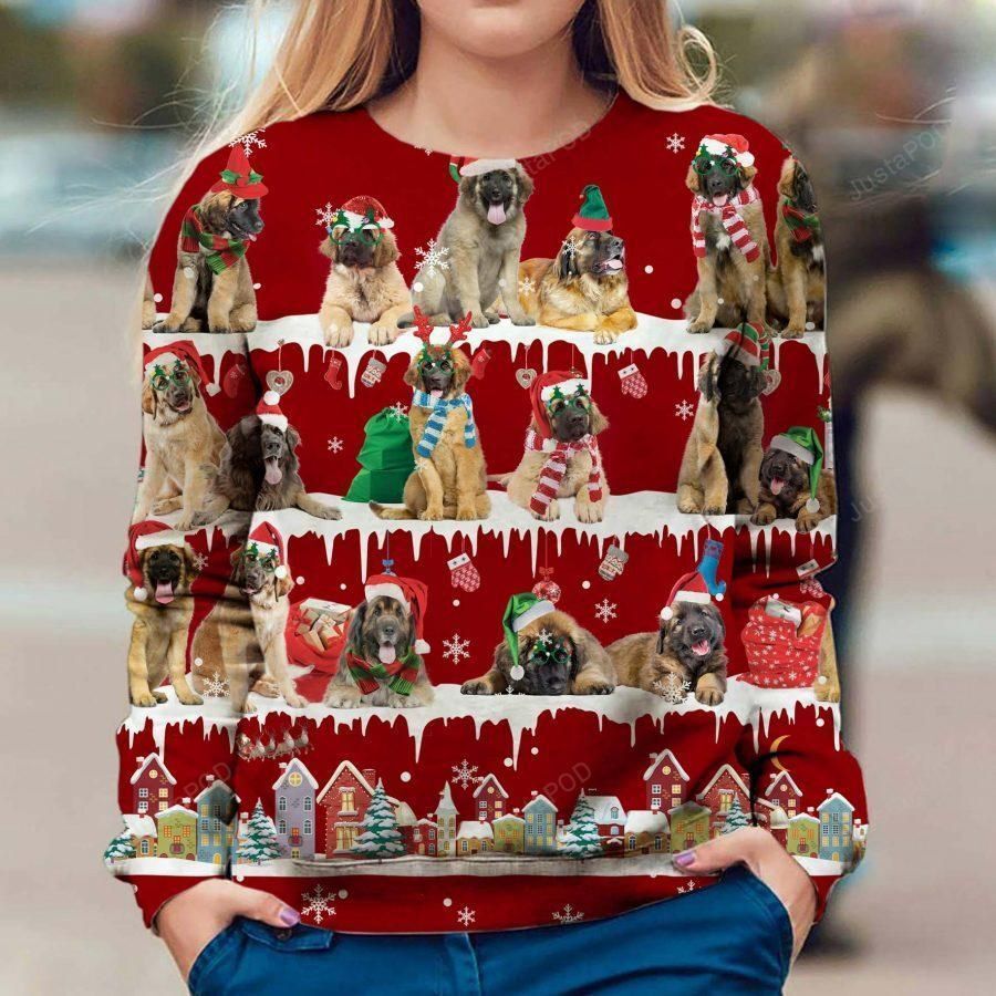 Leonberger Snow Christmas Ugly Christmas Sweater All Over Print Sweatshirt