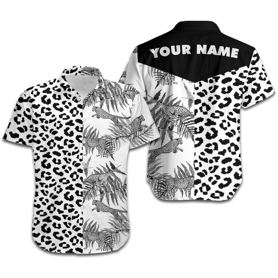 Leopard Fur Custom Name Women Hawaiian Shirt For Animal Lovers