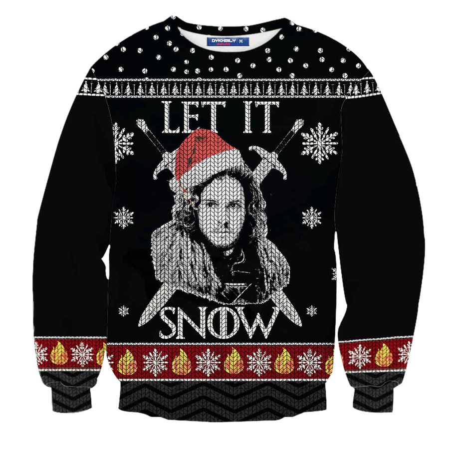 Let It Snow Wool Knitted Ugly Sweater Game Of Throne Christmas Ugly Sweater