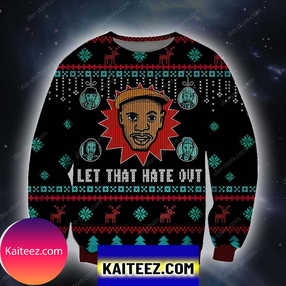 Let That Hate Out Knitting Pattern 3d Print Christmas Ugly Sweater