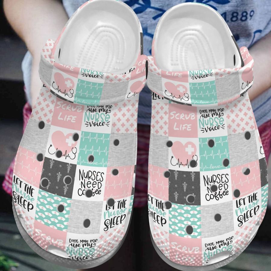Let The Nurse Sleep Shoes - Nurse Need Coffee Crocs Clogs Gift For Women - Sleep-Nr