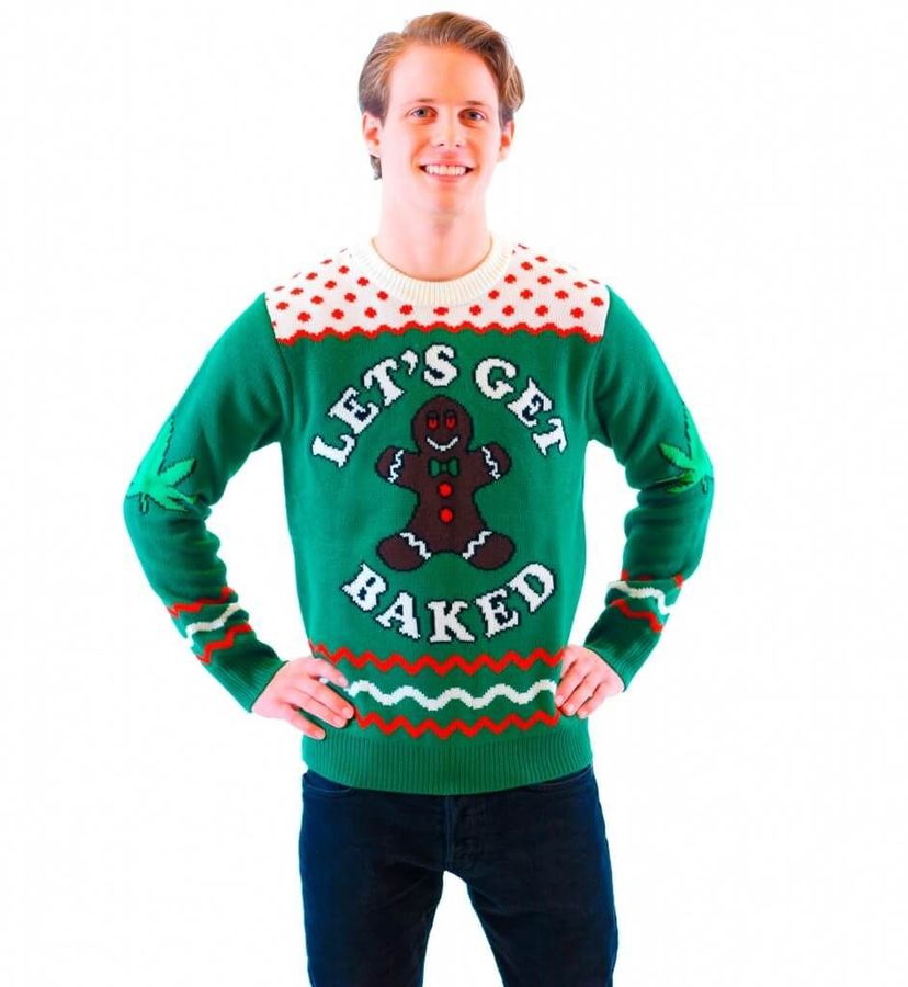 Let's Get Baked Happy Gingerbread For Unisex Ugly Christmas Sweater, All Over Print Sweatshirt, Ugly Sweater, Christmas Sweaters, Hoodie, Sweater