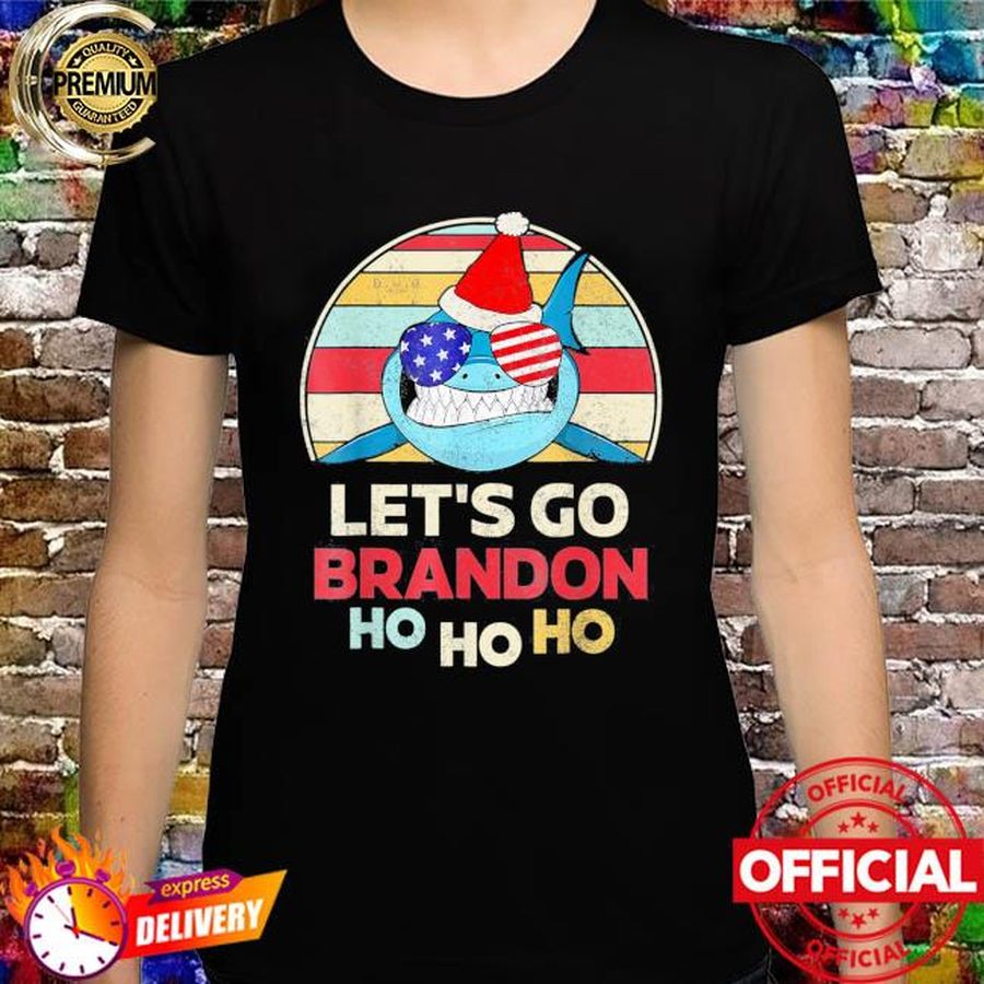 Let’s Go Brandon Christmas Santa Shark Ho Ho Anti-joe Biden T Shirt
