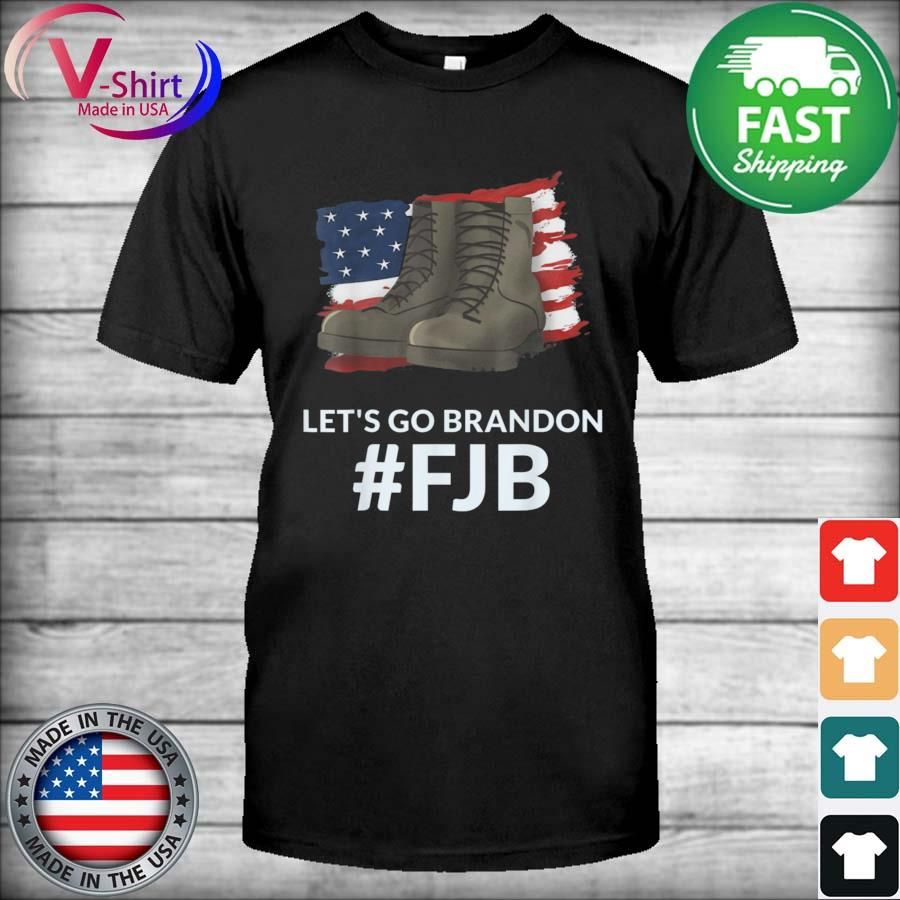 Let’s Go Brandon Fake News Biden Chant American Flag Boots Shirt